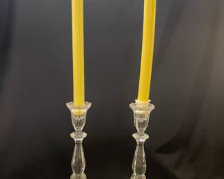 Crystal Pillar Candlestick Holders