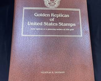 Collection of Golden Replicas of United States Stamps