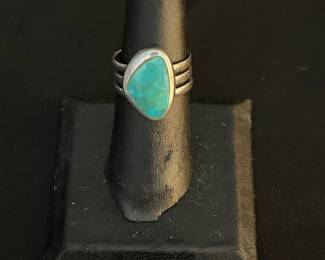 Silver turquoise women’s ring size 6