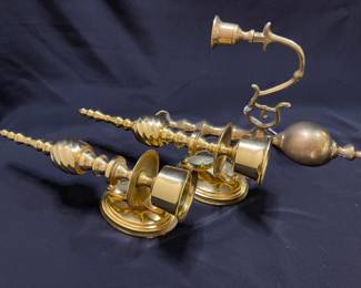 Beautiful Brass Wall Candlestick Holders