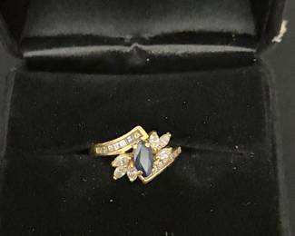 14k Diamonds and Sapphire Size6