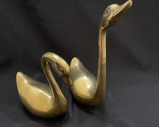 Set of Brass Swans