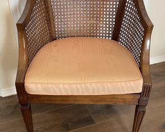 Vintage Cane Back Barrel Chair