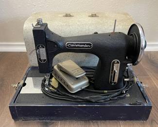 Vintage Commander Sewing Machine w/Original Storage Box