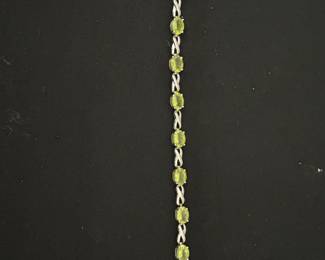 Silver and Emerald Bracelet 