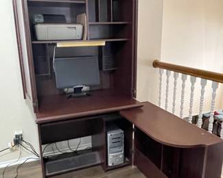 Computer Armoire Workstation w/Swing Out Desk