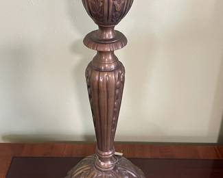 Vintage Rose Color Bronze Candlestick Holder