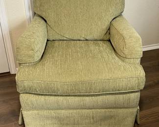 Pair of Green Chairs w/one Ottoman