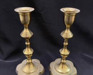 Set of Brass Candlestick Holders