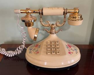 1970's Empress Floral Push Button Telephone
