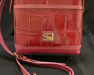 Vintage Red Crocodile Embossed Leather Dooney & Bourke Crossbody Bag