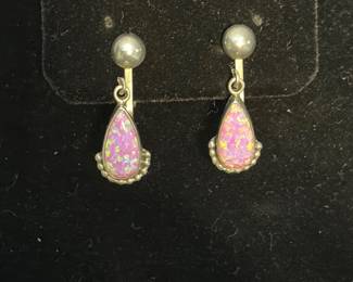 Silver Opal Clip on Earrings 