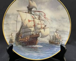 Decorative American Geographic Society Plate "The First Voyage"