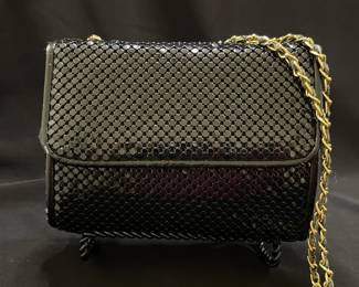 Vintage Black Mesh Evening Purse w/Chain Strap