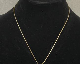 14k Gold Diamond and Sapphire Necklace 