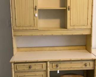 Thomasville faux bamboo desk hutch combo-46x19x79