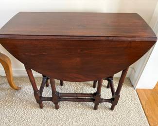 antique drop-leaf, gate-leg table