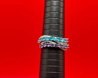 Set Of 2 Sterling Gemstone Rings