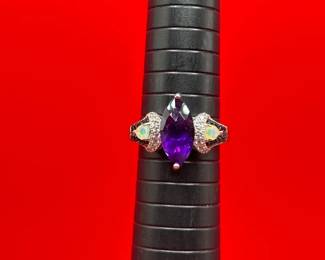 Stunning Sterling Ring with Various Gemstones