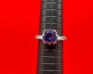 Incredible Sterling Ring With Purple Gemstone