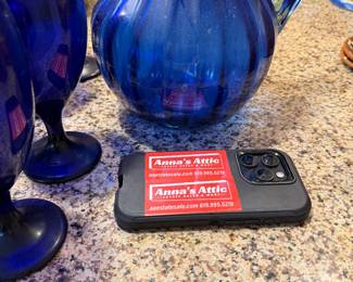 Libbey Premiere Cobalt Blue iced tea goblets