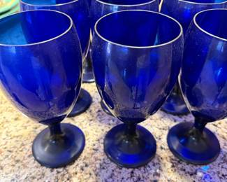 Libbey Premiere Cobalt Blue iced tea goblets