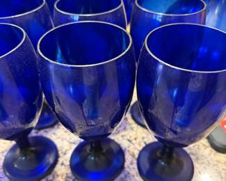 Libbey Premiere Cobalt Blue iced tea goblets