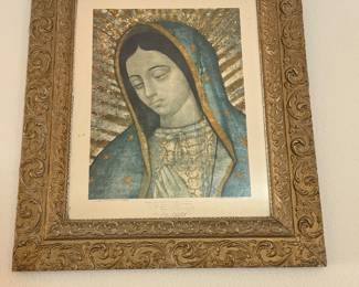 framed art print depicting Our Lady of Guadalupe
