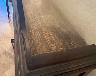 antique Jacobean Revival china cabinet or curio hutch