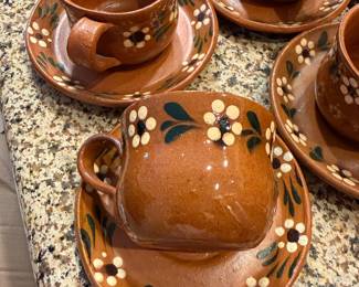 handcrafted Mexican pottery tea service set