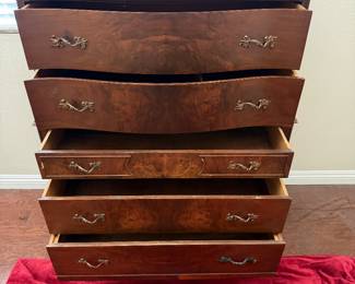 vintage French Provincial Louis XV style highboy dresser