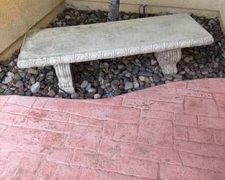 concrete garden bench