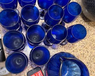 Libbey Premiere Cobalt Blue iced tea goblets