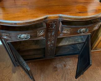 antique mirror-backed sideboard