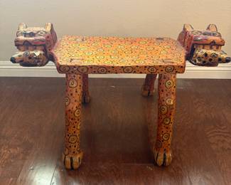 handcrafted Mexican jaguar bench from approximately the 1960s