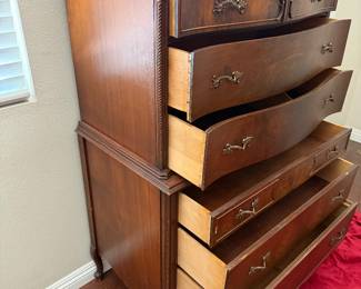 vintage French Provincial Louis XV style highboy dresser