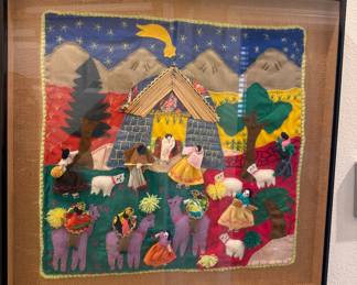 Peruvian arpillera, a traditional handmade patchwork and applique textile art