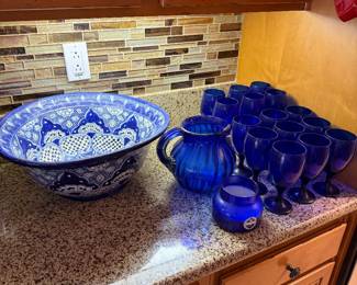 Libbey Premiere Cobalt Blue iced tea goblets