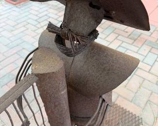 Mexican folk art sculpture crafted from recycled scrap metal