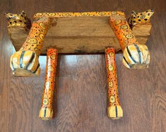 handcrafted Mexican jaguar bench from approximately the 1960s
