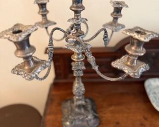 vintage silver-plated candelabra