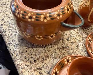handcrafted Mexican pottery tea service set