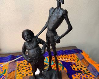 vintage Spanish figurine depicting Don Quixote and Sancho Panza