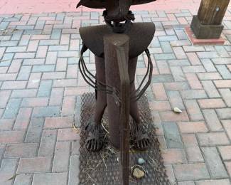 Mexican folk art sculpture crafted from recycled scrap metal