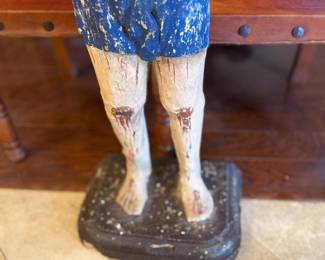 Spanish Colonial-style carved wooden figure, known as a bulto representing Jesús Nazareno. 