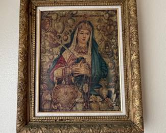 framed devotional image depicting the Mater Dolorosa (Our Lady of Sorrows)