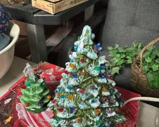 Lighted ceramic Christmas trees