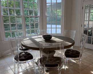 Current catalogue Global Views Marilyn Acrylic side chair in pewter - six available (Retail $7973, wholesale $3141 EACH)