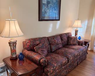 Hickory Chair vintage paisley sofa