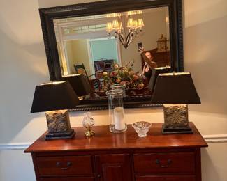 Bob Timberlake cherry hunt board with felt lined flatware storage